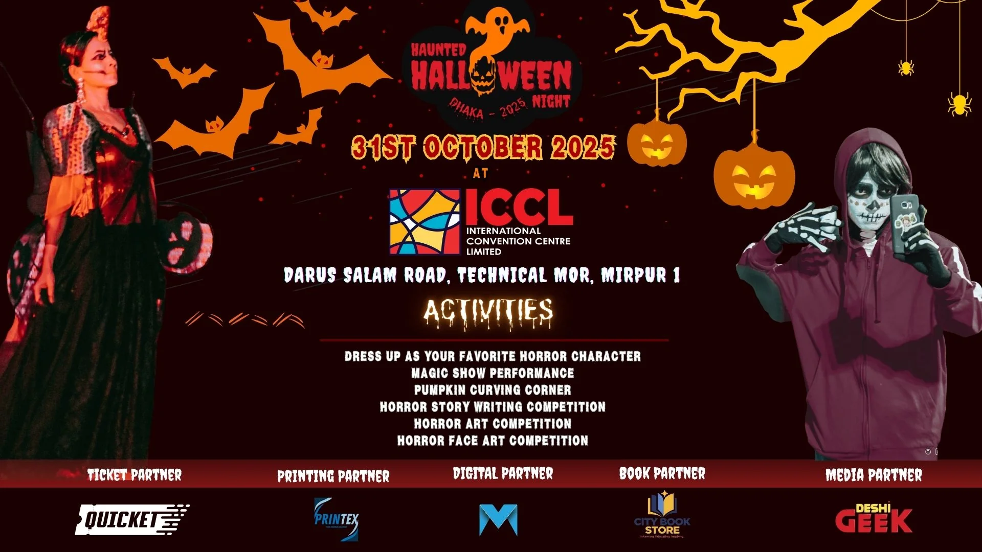 Haunted Halloween Night Dhaka 2025 Banner