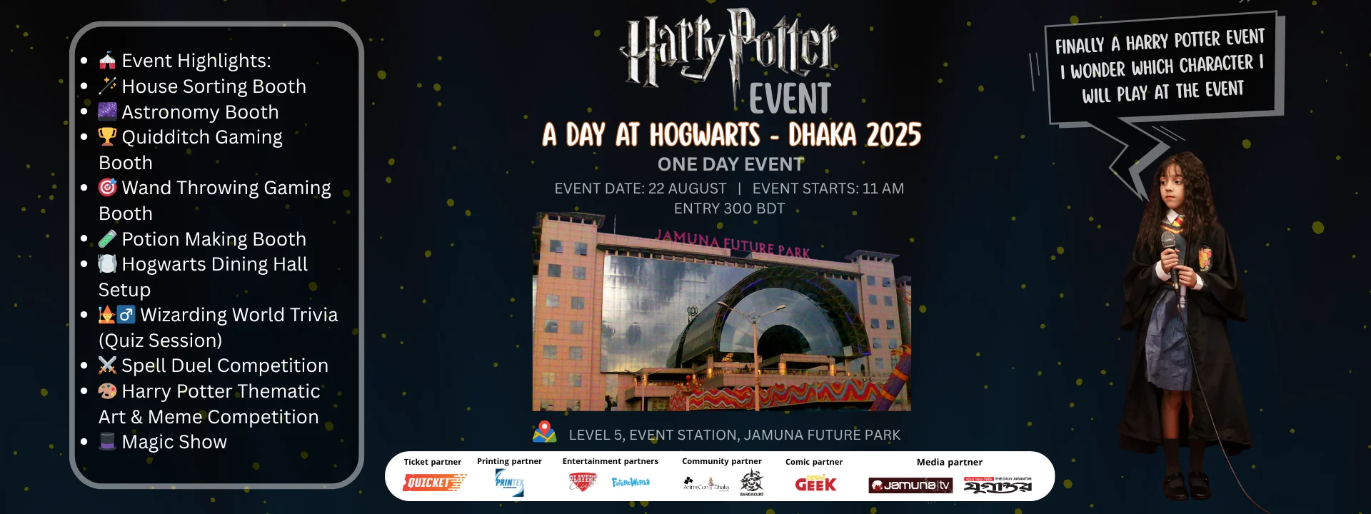 A Day at Hogwarts-Dhaka 2025 Banner